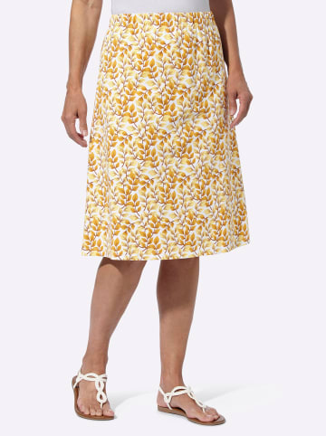 Sieh an! Jersey-Rock in ecru-ocker-bedruckt