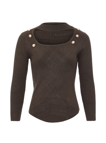caneva Damen Strickpullover in Dunkelbraun