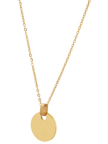 Adeliás Damen Halskette mit Anhänger – Münze aus Edelstahl in gold