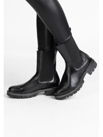DreiMaster Damen Leder Boots in Schwarz