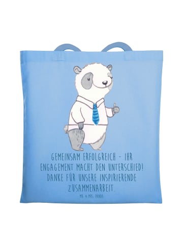 Mr. & Mrs. Panda Tote Bag Geschäftspartner Erfolg mit Spruch in Sky Blue