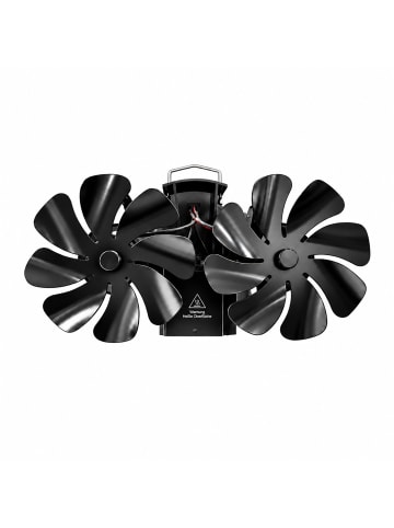relaxdays Kaminventilator in Schwarz - (B)26 x (H)14,5 x (T)13 cm
