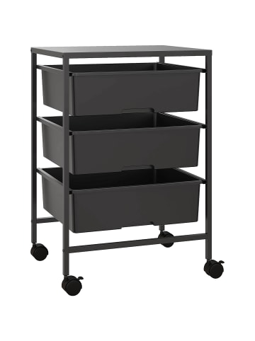 HOMCOM Rollwagen in Schwarz 40,8L x 33,5B x 60,5H cm