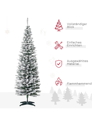HOMCOM Weihnachtsbaum-Ø55 x 180H cm-Grün+Weiß