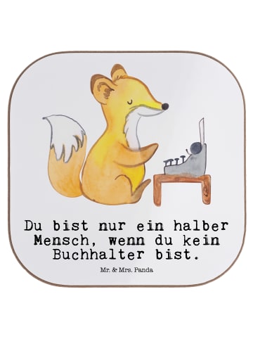 Mr. & Mrs. Panda Untersetzer Tasse Buchhalter Herz mit Spruch in Weiß