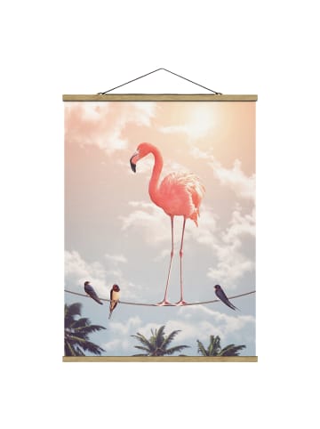 WALLART Stoffbild - Jonas Loose - Himmel mit Flamingo in Rosa