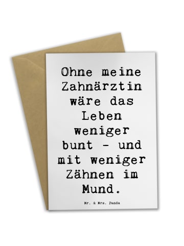 Mr. & Mrs. Panda Grußkarte Spruch Zahnärztin Dank mit Spruch in Weiß