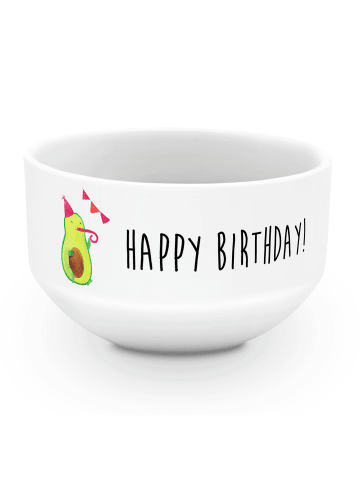 Mr. & Mrs. Panda frühstücksbowl Avocado Geburtstag mit Spruch in Weiß