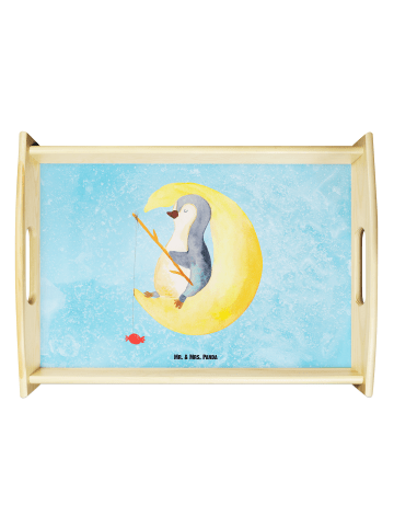 Mr. & Mrs. Panda Tablett zum Servieren Pinguin Mond ohne Spruch in Eisblau
