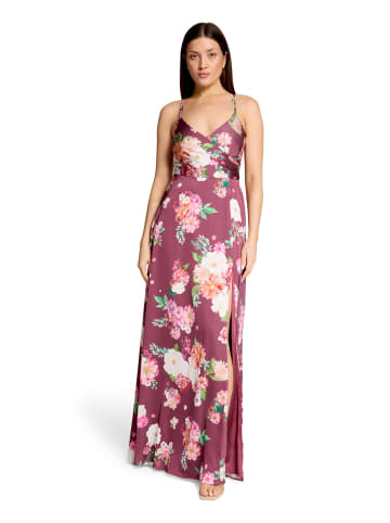 Vera Mont Abendkleid mit V-Ausschnitt in Dark Red/Pink