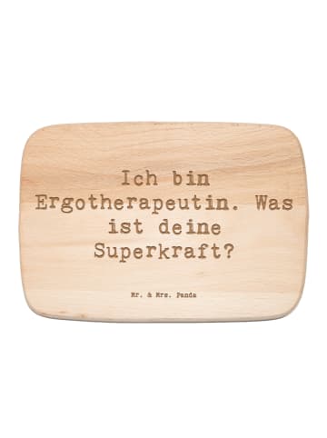 Mr. & Mrs. Panda Holzbrett Spruch Super Ergotherapeutin mit Spruch in Transparent