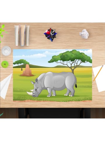 Cover-your-desk.de  Schreibtischunterlage – “Nashorn in der Steppe“ (L)60 x (B)40 