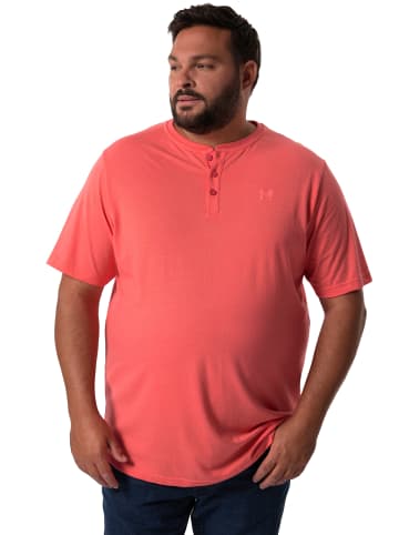 Men Plus Kurzarm T-Shirt in koralle