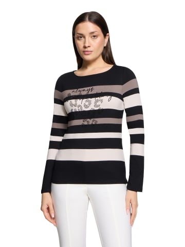 Betty Barclay Ringelshirt mit U-Boot-Ausschnitt in Black/Taupe