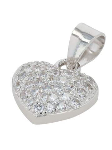 Adeliás Damen Anhänger – Herz Herzanhänger aus 925 Silber in silber