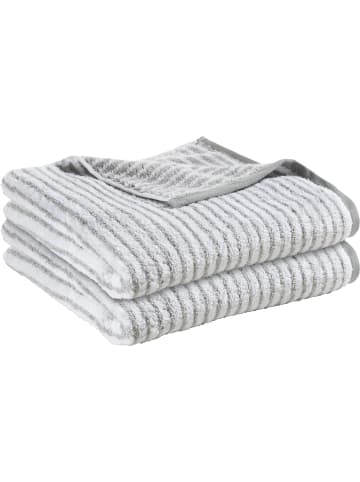 Erwin Müller Jacquard Duschtuch 2er-Pack Streifen Konstanz in silber