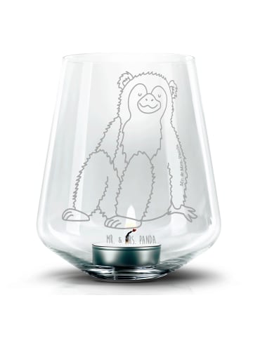 Mr. & Mrs. Panda Gravur Windlicht Affe ohne Spruch in Transparent