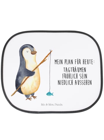 Mr. & Mrs. Panda sonnenschutz Pinguin Angler mit Spruch in Weiß
