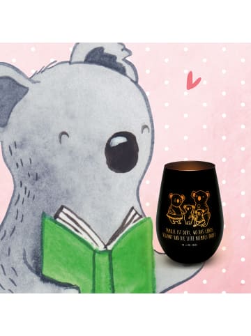Mr. & Mrs. Panda Kerzenhalter Koala Familie mit Spruch in Schwarz
