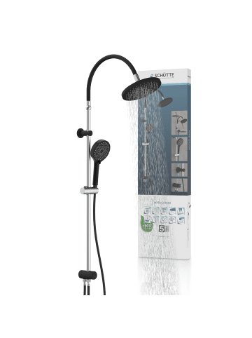 Franz Joseph Schütte MATAO RAIN Überkopfbrause-Set, Chrom/Schwarz matt