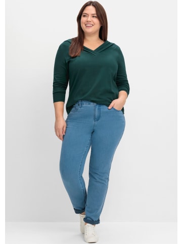 sheego by Joe Browns Langarmshirt in tiefgrün