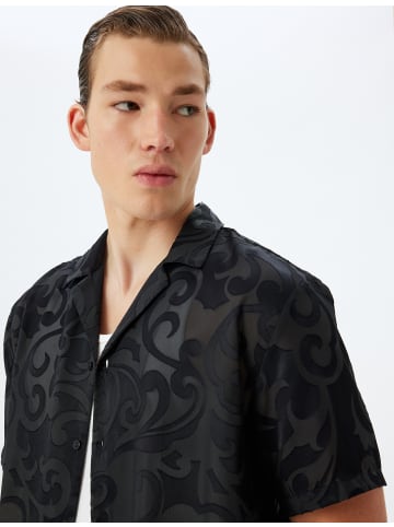 KOTON Shirt in Schwarz Gemustert