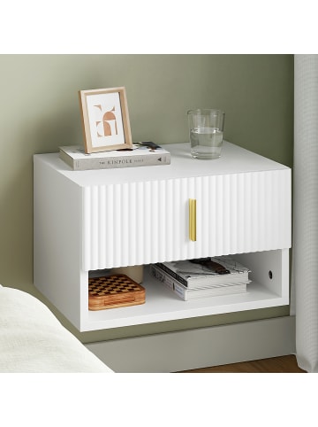SoBuy Nachttisch in Reinweiß - (W) 30 x (H) 26 x (L) 40 cm