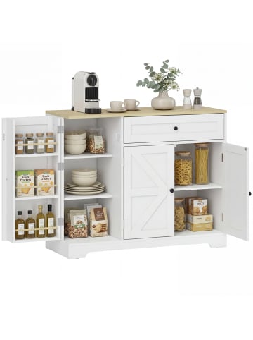 HOMCOM Sideboard-100L x 40B x 81H cm-Weiß