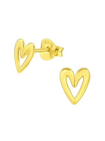Alexander York Ohrstecker HERZ in Gold cut-out Design aus 925 Sterling Silber, 2-tlg.