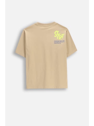 Coccodrillo Baumwoll-T-Shirt mit kurzen Ärmeln in beige