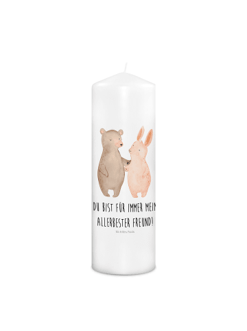 Mr. & Mrs. Panda Laternenkerze Bär und Hase Umarmen mit Spruch in Weiß