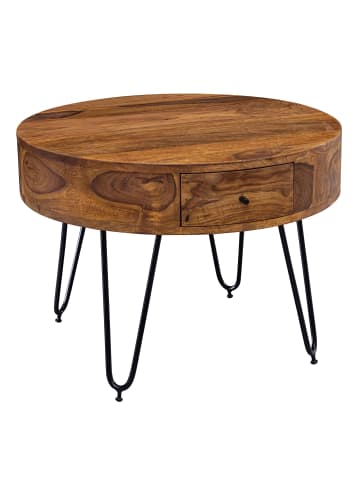 FineBuy Couchtisch in Braun / Sheesham / 60x60x44