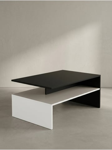 KADIMA DESIGN Moderner Couchtisch Schwarz-Weiß, 90x60 cm, Melaminharzbeschichtung