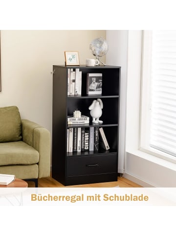 COSTWAY 120cm Bücherregal in Schwarz