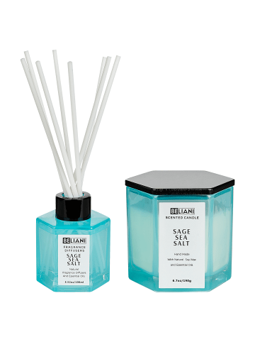 Beliani 2-tlg Kerze CLASSY TINT in Blau