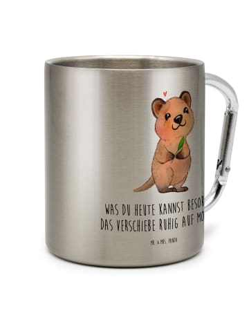 Mr. & Mrs. Panda Thermobecher Quokka Happy mit Spruch in Silber