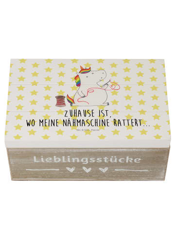 Mr. & Mrs. Panda Aufbewahrungsbox Einhorn Näherin mit Spruch in Weiß