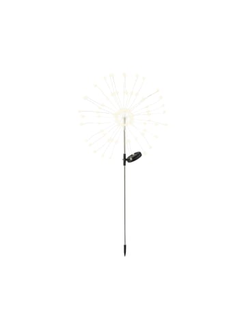 MARELIDA LED Solarstab FEUERWERK Gartendeko Gartenstecker H. 90cm in silber