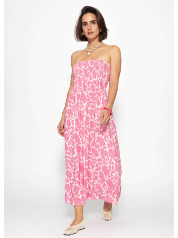 SASSYCLASSY Gesmoktes Bandeau-Kleid mit Print in Pink