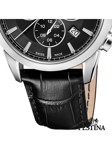 Festina Chronograph-Armbanduhr Festina Swiss Made schwarz groß (ca. 41mm)