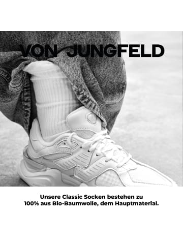 von Jungfeld Tennissocken einfarbiges Bundle in White/Black/Grey