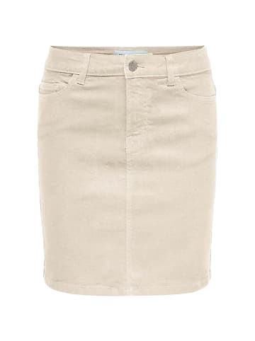 JACQUELINE de YONG Rock Midi Langer Denim Jeansrock in Creme