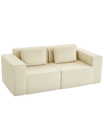 HOMCOM 3 Sitzer Sofa in Beige 202L x 90B x 76H cm