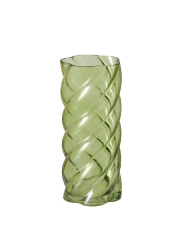 Boltze Glasvase mit Glanzeffekt, CURVO in Grün, Ø 13 x (H) 30 cm
