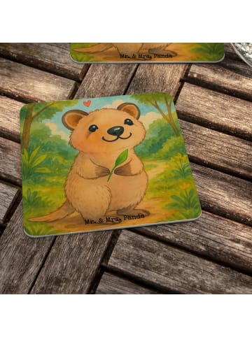 Mr. & Mrs. Panda Glasuntersetzer Quokka Happy Design ohne Spruch in Weiß