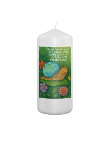 Mr. & Mrs. Panda Adventskerze Schnecke Sir Design mit Spruch in Weiß