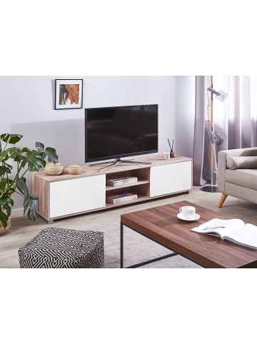 Beliani TV-Schrank LINCOLN in Braun/Weiß - (W) 180 x (H) 41 x (L) 41 cm