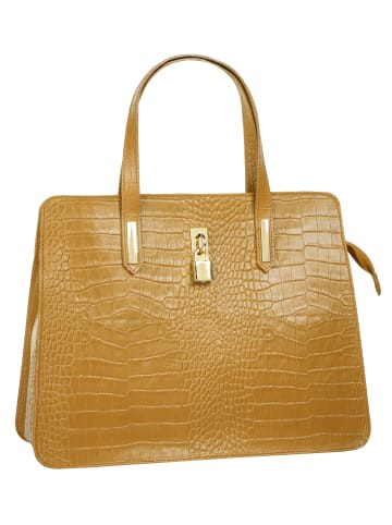 Cluty Handtasche echt Leder in gelb