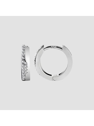 Adeliás Damen Ohrringe – Klappcreole aus 333 Gold mit Zirkonia in silber