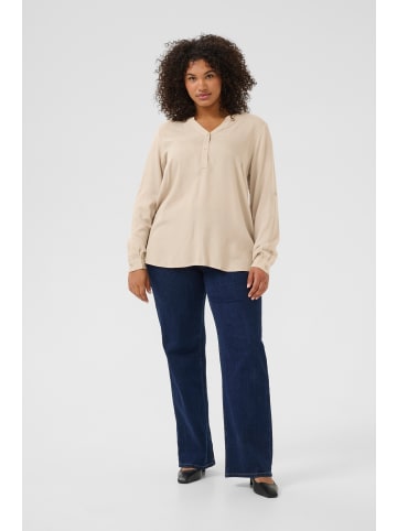 KAFFE curve Langarm-Bluse KCsida in Feather Gray